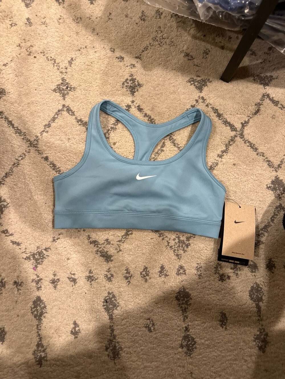 Nike Big Kids' Girls' Dri-FIT Swoosh Medium Support Sports Bra - Blue